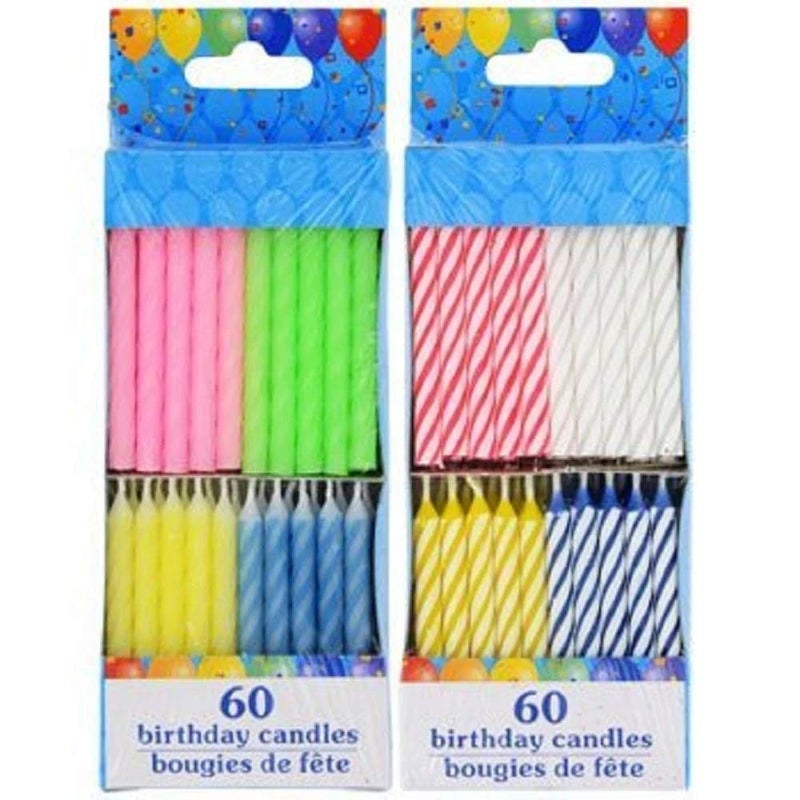 Greenbrier 120 Spiral Birthday Candles 60 Pastel and 60 Spiral Brights - Image 1