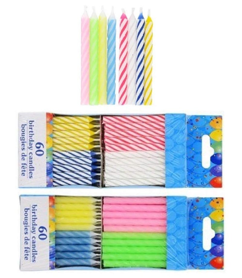 Greenbrier 120 Spiral Birthday Candles 60 Pastel and 60 Spiral Brights - Image 3