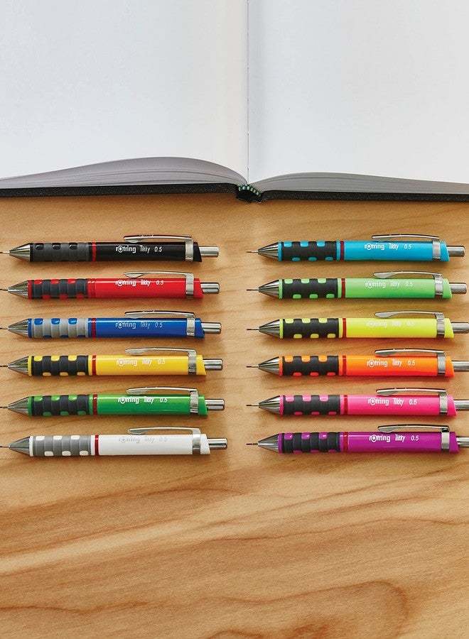 روترينج قلم رصاص ميكانيكي Rotring Tikky أسود اللون، 0.50 مم، مع رؤوس رصاص احتياطية وممحاة. - Image 5