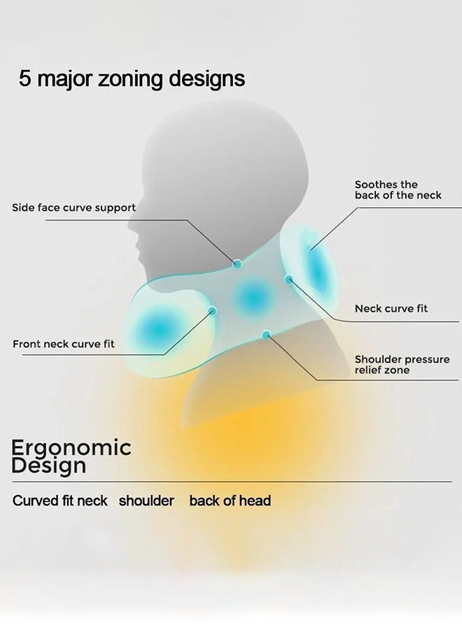 U-shaped travel pillow with hat, U-shaped neck pillow, Memory foam travel pillow, Wearing a hat to block light, Protecting privacy, Adult airplane pillows, Provide neck support, Portable pillow, Used for office car, train, long-distance flight, sleep (black) - Image 4