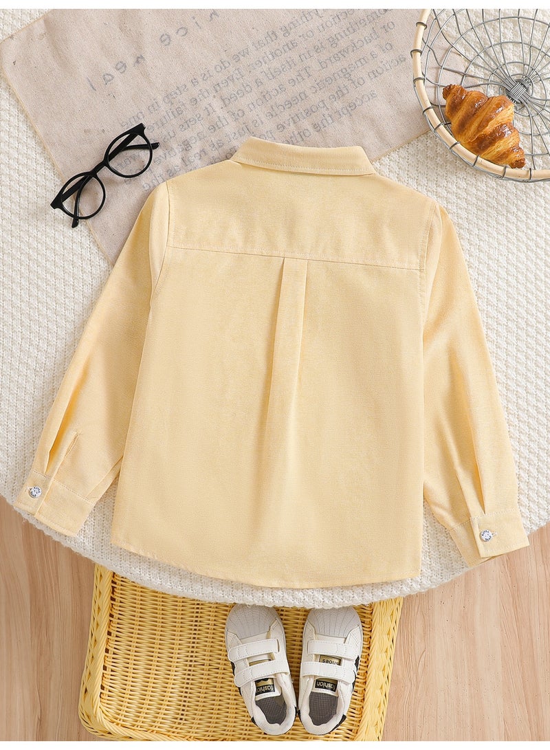 KUYEEBEAR Boys Long Sleeve Yellow Blouse - Image 2