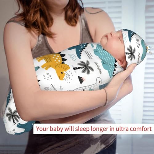 Jarverce Dinosaur Swaddle Blanket, Soft Swaddling Blanket Baby Clothes, Dinosaur Baby Stuff - Image 5