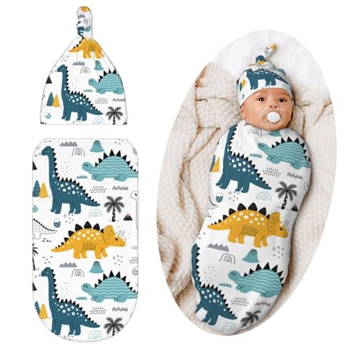 Jarverce Dinosaur Swaddle Blanket, Soft Swaddling Blanket Baby Clothes, Dinosaur Baby Stuff - Image 1