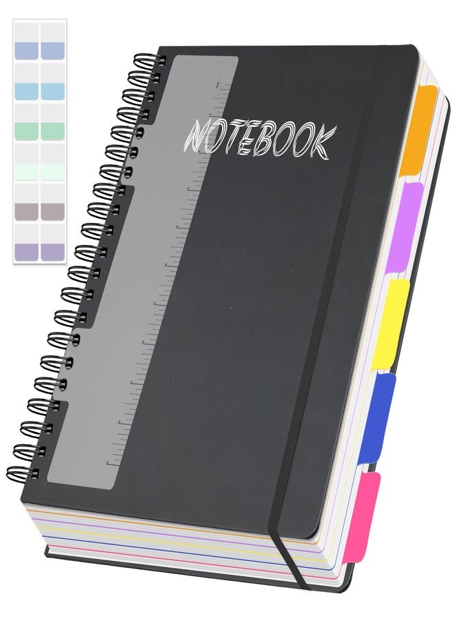 Ouzoustate 5 Subject Notebook College Ruled, 300 Pages A4 Hardcover Spiral Notebook with Removable Dividers Tabs, 8.5" x 11" 100GSM Large Lined Journal Notebooks for Work School - Image 1