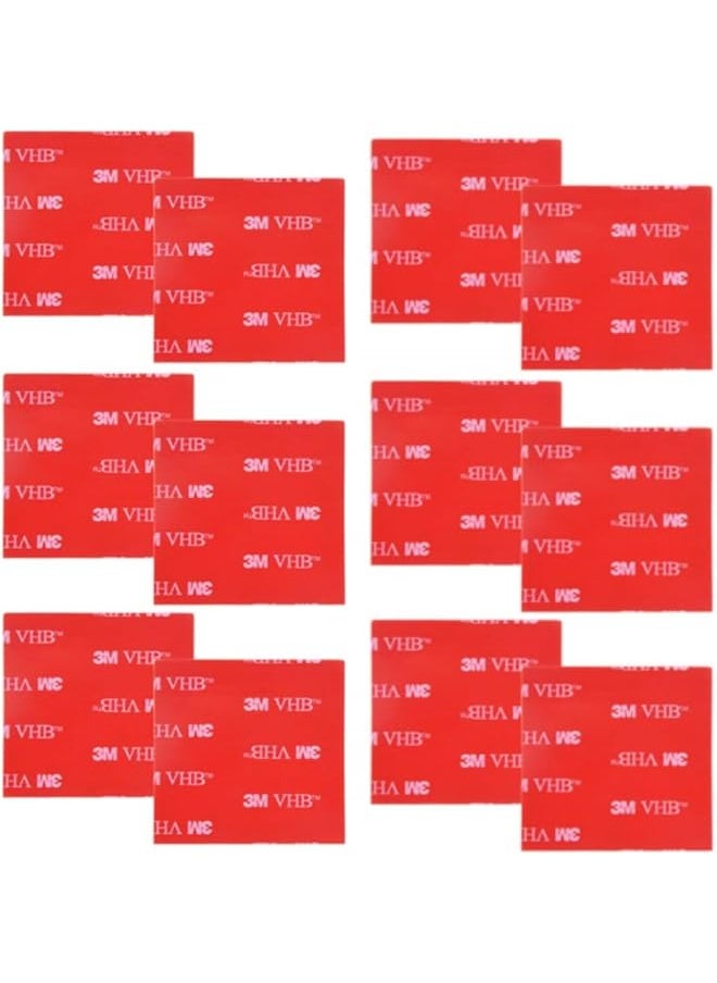 PROMASS promass 16Pcs Double Sided Tape Heavy Duty, Car Mount Sticky Pad Replacement, Heavy Duty Tape Sticker for Dashboard &Daily Use. Waterproof, Heat-resistant, Squares  - Image 1
