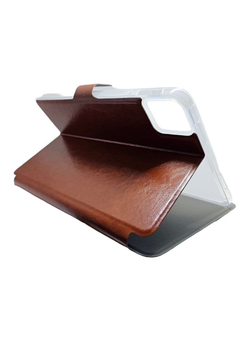 إيه إم إس غطاء حماية قلاب مزود بمسند لجهاز شاومي ريدمي باد 6 وباد 6 برو مقاس 11 بوصة - بني - Image 3