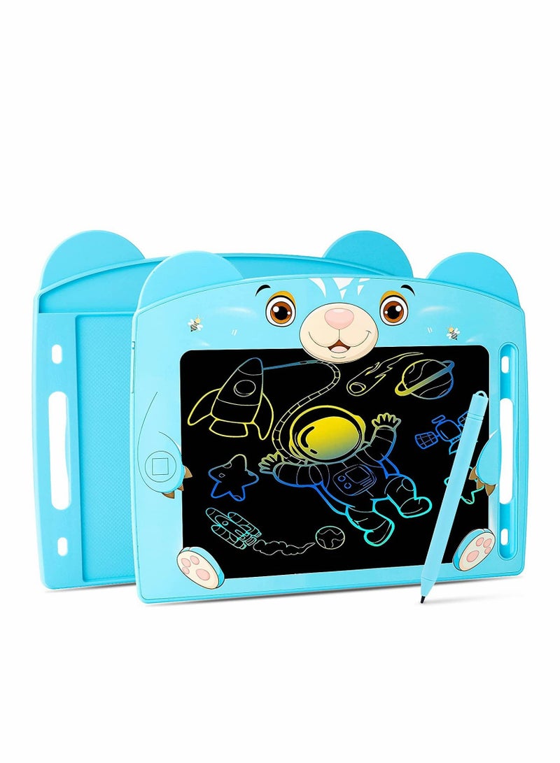 Zikra Doodle Board, LCD Writing Tablets with Lock Function 8.5 Inch Drawing Pad Colorful Screen Doodle Learning Board for Preschool Kids Educational Toys Erasable Toys Blackboard Drawing Board (Bear Blue) - Image 1