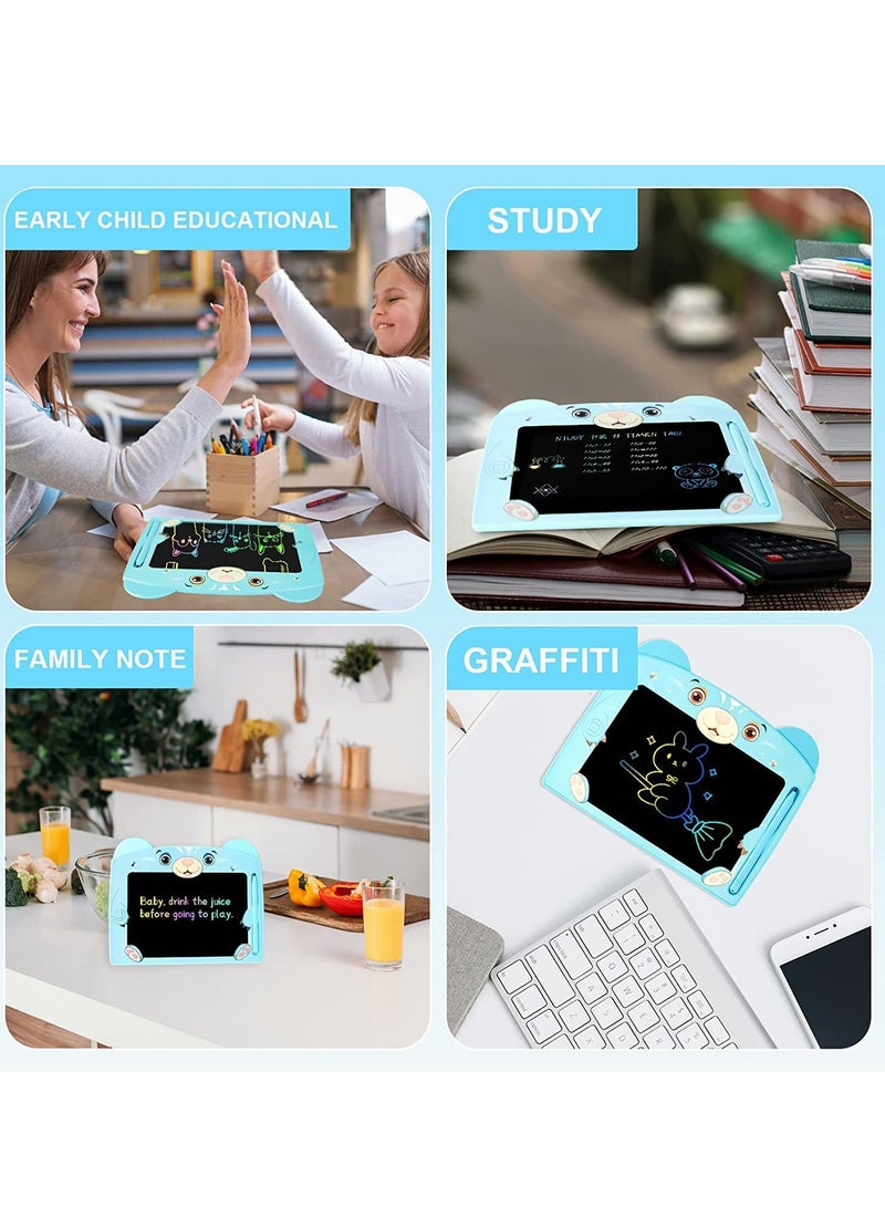Zikra Doodle Board, LCD Writing Tablets with Lock Function 8.5 Inch Drawing Pad Colorful Screen Doodle Learning Board for Preschool Kids Educational Toys Erasable Toys Blackboard Drawing Board (Bear Blue) - Image 5
