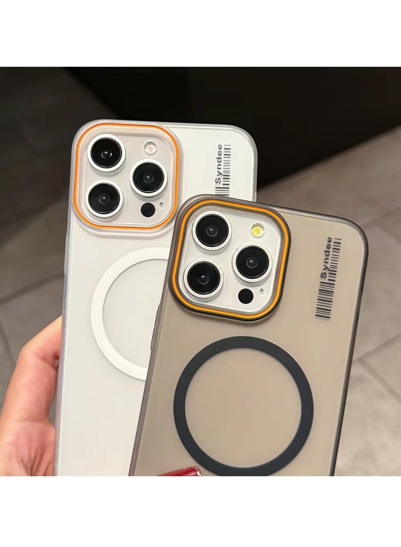 سيندي ابل ايفون 15 برو ماكس 2023 Syndee Series Hybrid شفاف Magsafe مع شحن مغناطيسي شفاه كاميرا مرفوعة غطاء حافظة أنيق المظهر - أسود  - Image 4