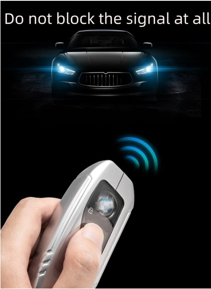 Oasisgalore Carbon Fiber Key Fob Cover and Keychain for BMW 5, 6, 7 Series, X1, X2, X3, X5, X6, X7（Black）  - Image 4