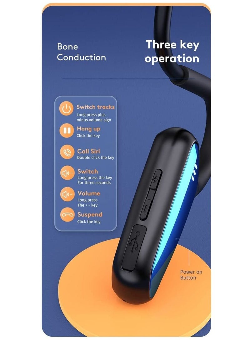 Generic - Bone Conduction Earphone Portable Wireless Bluetooth Headset, Sports Earphones，Waterproof and Sweatproof, Up to 15 Hours of Playing Time (blue)… - Image 1