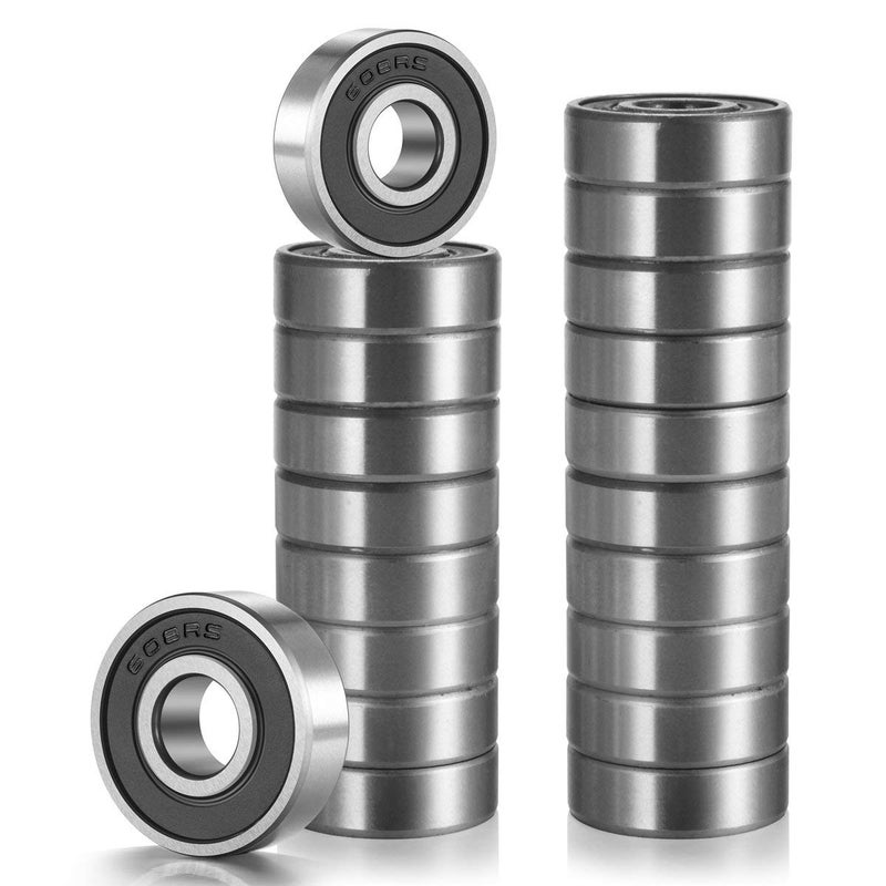 ANCIRS 20pcs 608-2RS Ball Bearing Double Rubber Sealed Miniature Deep Groove 608rs for Skateboard Inline Scooter Roller Blade Skate(8mm x 22mm x 7mm) - Image 1