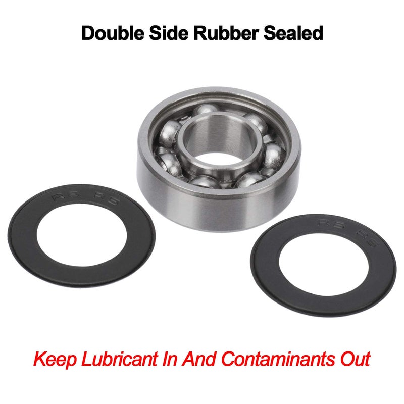ANCIRS 20pcs 608-2RS Ball Bearing Double Rubber Sealed Miniature Deep Groove 608rs for Skateboard Inline Scooter Roller Blade Skate(8mm x 22mm x 7mm) - Image 4