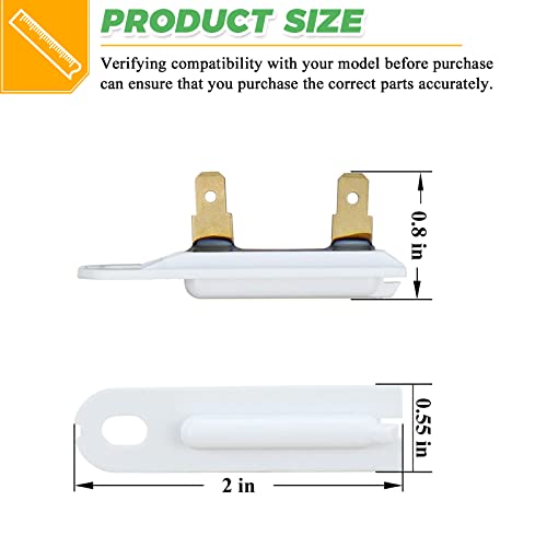 Techecook 𝙐𝙥𝙜𝙧𝙖𝙙𝙚𝙙 20Pack 3392519 Dryer Thermal Fuse by Techecook - Replacement for Whirl-Pool Ken-More Dryers - Compatible for Part 80005 3388651 WP3392519VP 694511 Thermal Fuse (20 Pack) - Image 5