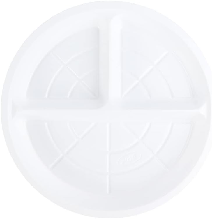3P Disposable Plastic Divided Round Plates 22cm - 50pcs 3P - Image 3