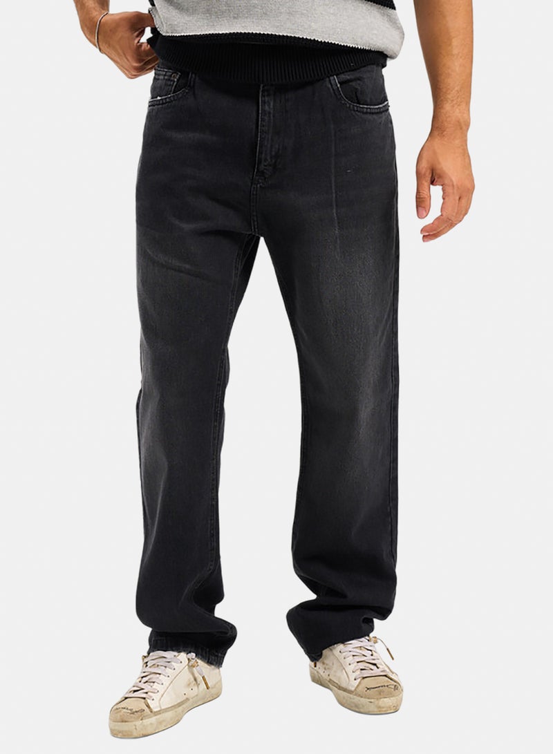 bowline Wide leg Black Jeans Pants - Image 1