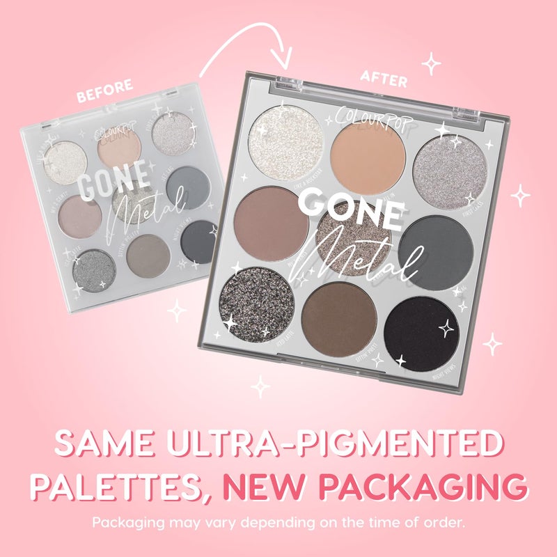 ColourPop Eyeshadow Palette - Eye Makeup Palette with Matte, Metallic, Matte Sparkle & Glitter Finishes - High-Pigment Eye Makeup with a Long-Wearing Formula - Gone Metal (0.3 oz) - Image 2