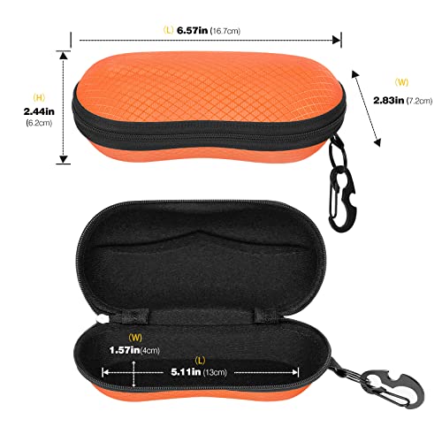 MoKo EVA Semi Hard Shell Sunglasses Case, Unisex Protective Eyeglass Case Glasses Case Holder with Metal Hanging Hook Mini Screwdriver for Men Women, Orange - Image 5