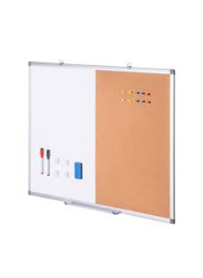 Board Magnetic Dry Erase Board & Cork Board 60*90 whiteboard, Combination White Board with Aluminum Frame - Image 1