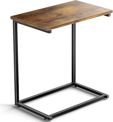 Pipishell C Shaped End Table 27 inches High Side Table for Couch Slide Under C Table Sofa Side End Table for Living Room