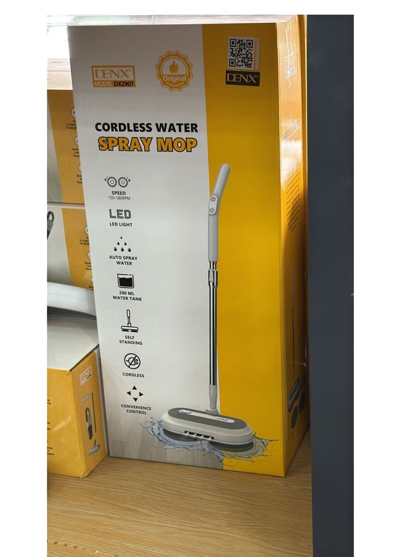 Denx Cordless Electric Mop for Floor Cleaning – Dual-Spin, Water Spray, LED Lights, Adjustable Handle, 200ml Tank, 50 Min Battery, Multi-Surface Use - Image 1