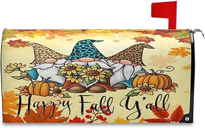 Vdsrup Vdsrup Autumn Gnomes Maple Leaves Mailbox Covers Magnetic Happy Fall Mailbox Cover Wraps Standard Size 18" X 20.7" Post  - Image 1