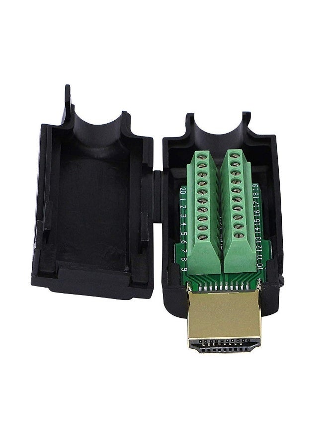 HDMI Solderless Adapter, 2 Pack Gold Plated HDMI Extension Cable Connector, Signals Terminal Breakout Board Free Welding Connector with Plastic Cover Screwdriver - Image 4