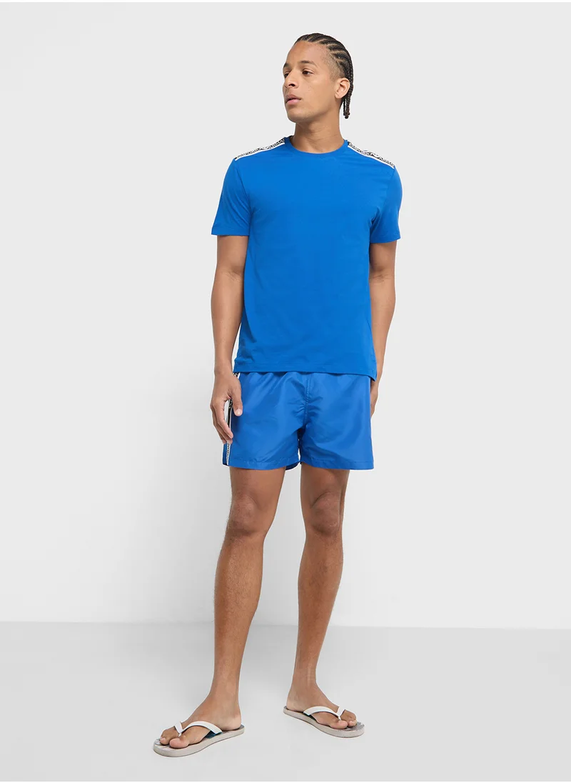 EMPORIO ARMANI Beachwear Logo Crew Neck T-Shirt