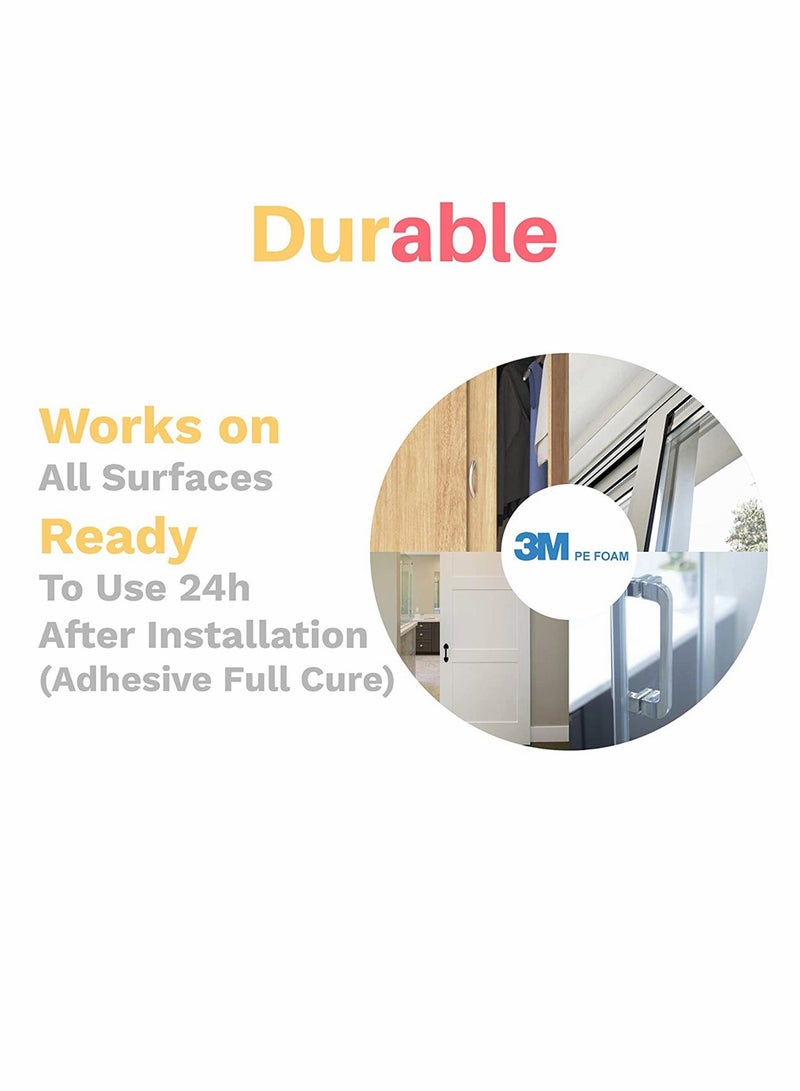 KASTWAVE Safety Locks, Sliding Door Lock, Child Proof Locks, for All Your Home Openings, for Child Safety, 4-Pack (white) - Image 4