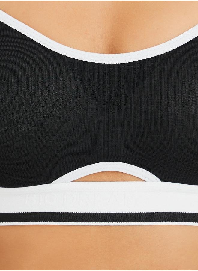 Styli Non-Wired Crop Top with Contrast Detail