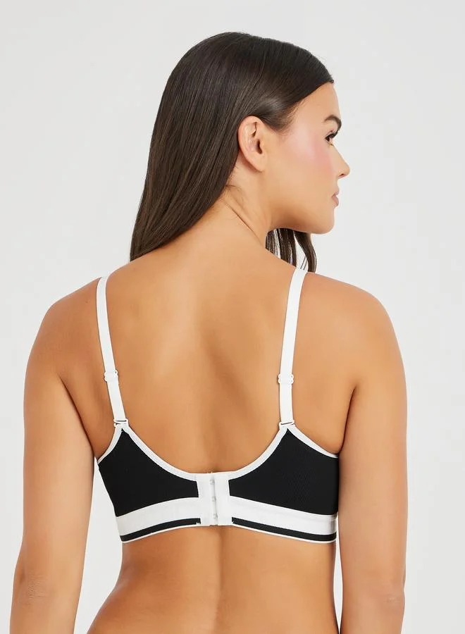 Styli Styli Non-Wired Crop Top with Contrast Detail