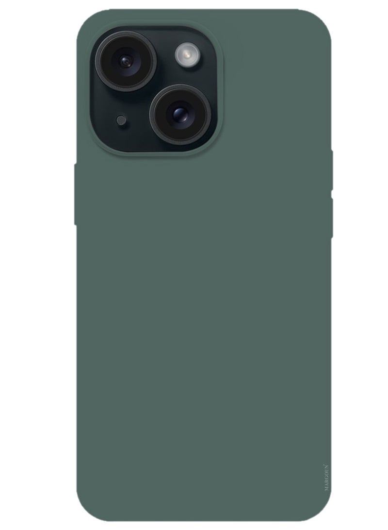 CATANES Silicone Case Cover for Apple iPhone 14 Plus, Slim Protective Cover with Microfiber Lining, Drop Protection - Forest Green - Image 3