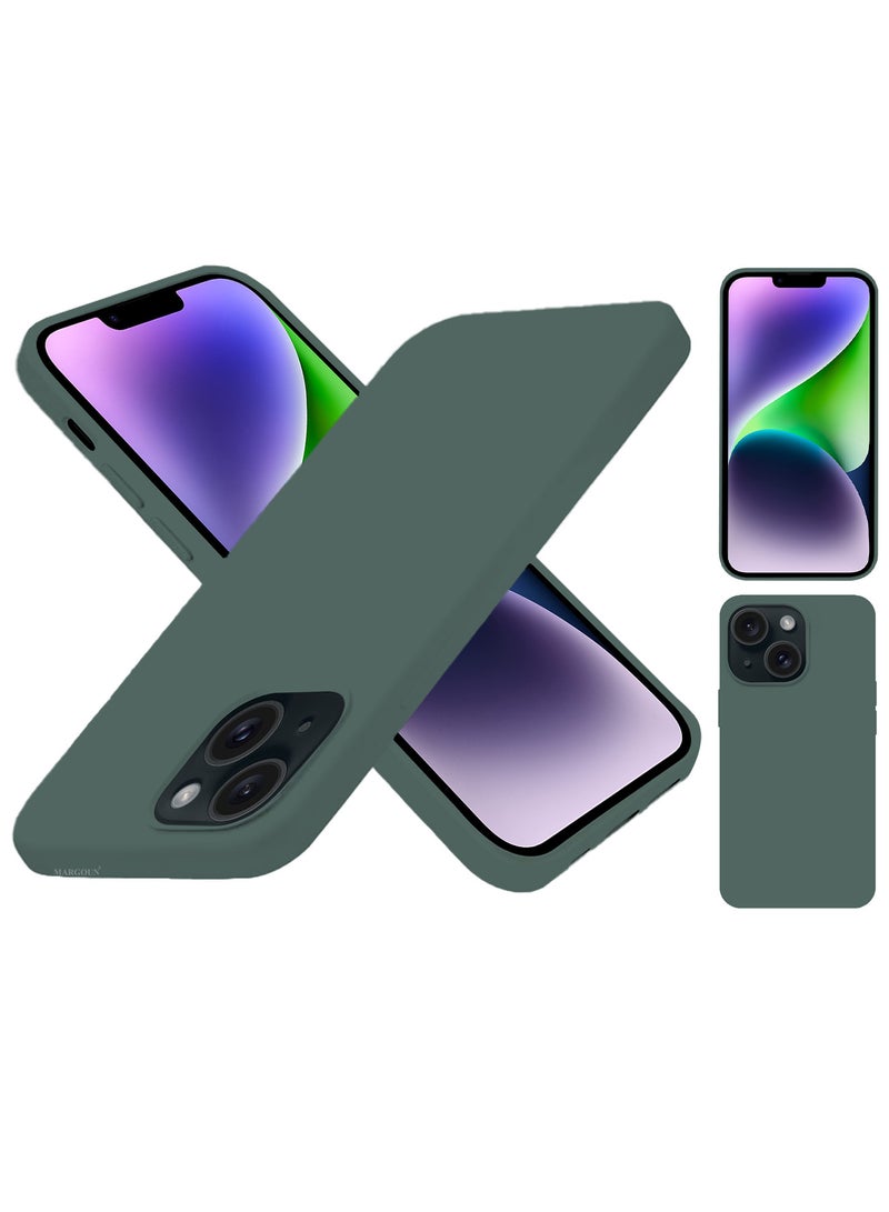 CATANES Silicone Case Cover for Apple iPhone 14 Plus, Slim Protective Cover with Microfiber Lining, Drop Protection - Forest Green - Image 5