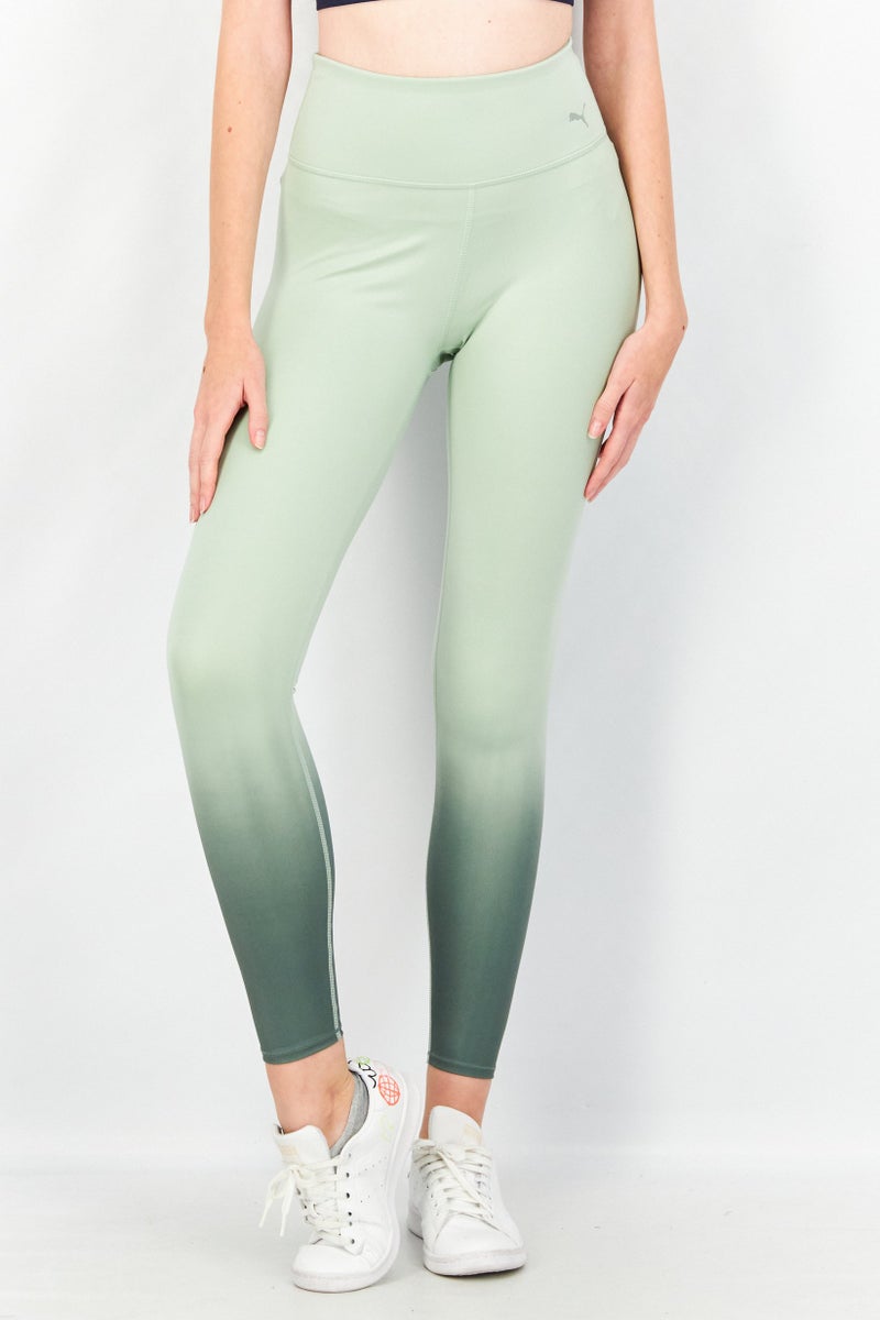 Women Sportswear Fit Brand Logo Leggings, Frosty Green