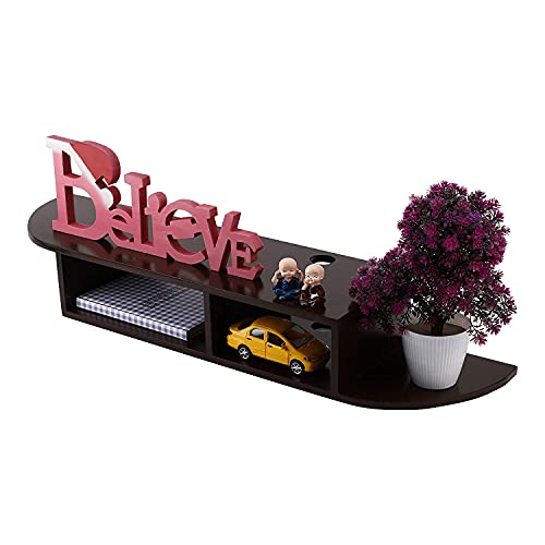 Kundi Engineered Wood Floating TV Stand Wall Mounted Media Console Entertainment Storage Shelf (BLACK1) - Image 3