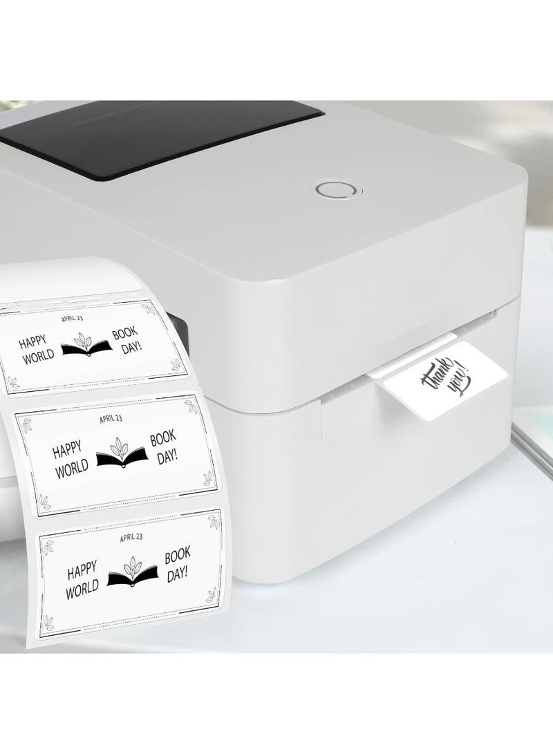 Thermal Sticker Labels 50mm×25mm( 2×1 Inch)-1500Labels/Roll,  Stickers Waterproof Multi-Purpose Self-Adhesive, Removable Name Tags, for QR code Barcode, DIY Logo (White Rectangle) - Image 2