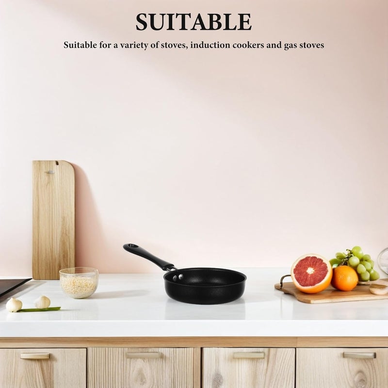 Mini Nonstick Fry Pan for Eggs and Crepes, Small 12cm Thickened Iron Skillet with Handle, Breakfast Omelette Pan Suitable for Gas and Induction Stoves - Image 3