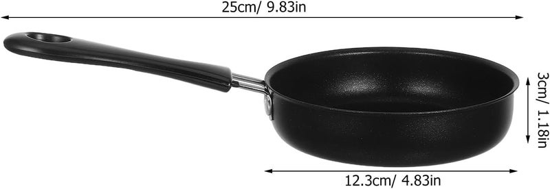 Mini Nonstick Fry Pan for Eggs and Crepes, Small 12cm Thickened Iron Skillet with Handle, Breakfast Omelette Pan Suitable for Gas and Induction Stoves - Image 2