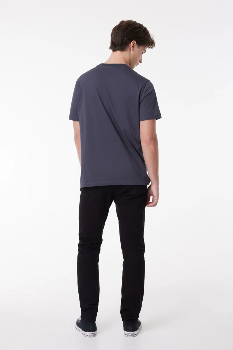 لي Logo Men's Black Crew Neck T-Shirt