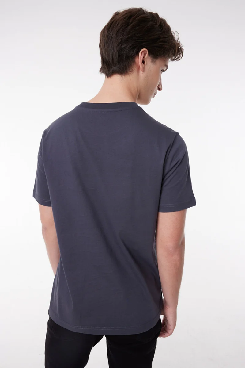لي Logo Men's Black Crew Neck T-Shirt