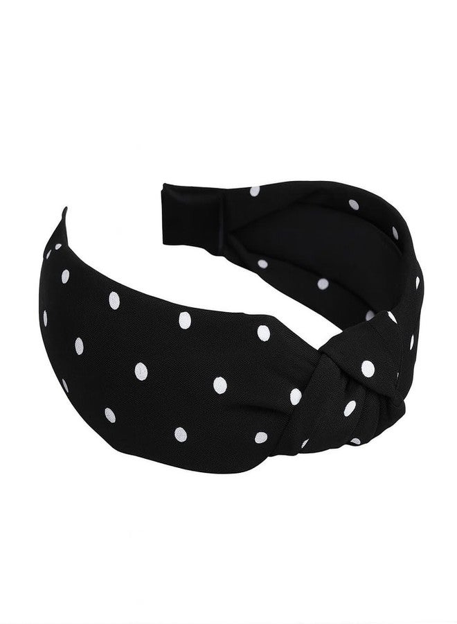 NNR Stylish Polka Dot Knotted Headband for Women & Girls | Soft Stretchable Fabric | Comfortable Non-Slip Fit | Trendy Hair Accessory for Outings, Photoshoots, Travel & Fashion Styling - Pack Of - 4 - Image 4