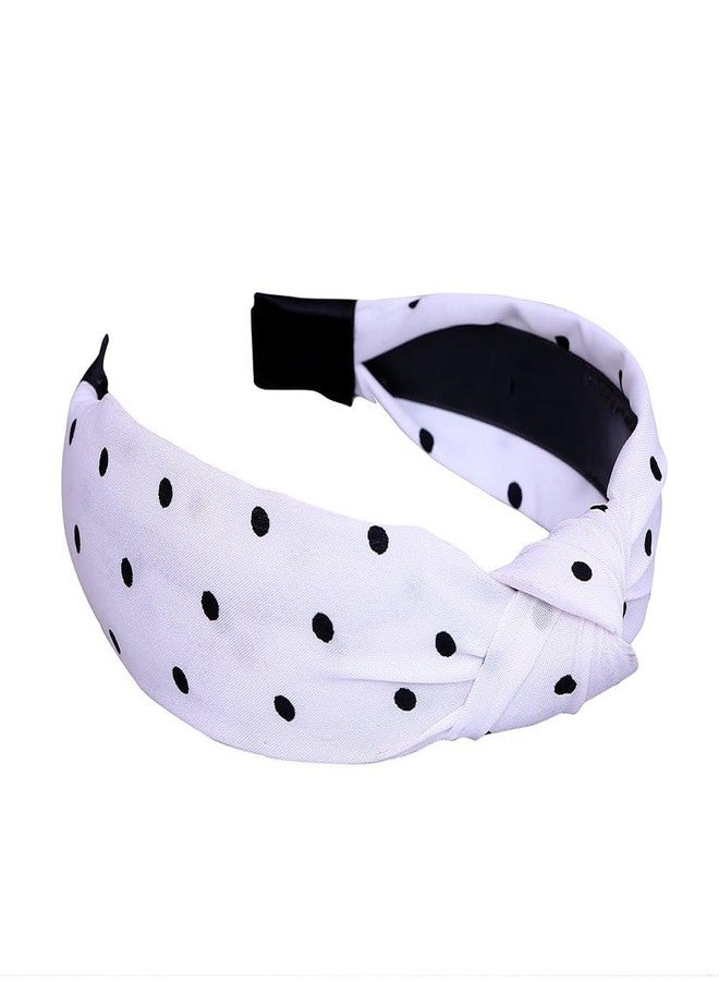 NNR Stylish Polka Dot Knotted Headband for Women & Girls | Soft Stretchable Fabric | Comfortable Non-Slip Fit | Trendy Hair Accessory for Outings, Photoshoots, Travel & Fashion Styling - Pack Of - 4 - Image 5