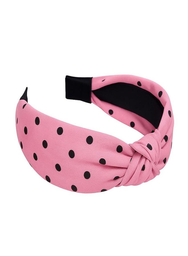 NNR Stylish Polka Dot Knotted Headband for Women & Girls | Soft Stretchable Fabric | Comfortable Non-Slip Fit | Trendy Hair Accessory for Outings, Photoshoots, Travel & Fashion Styling - Pack Of - 4 - Image 2