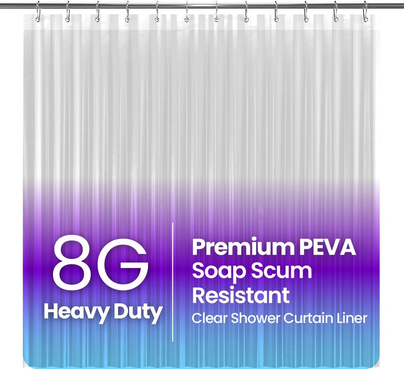 LiBa Bathroom Shower Curtain - Waterproof Plastic Shower Curtain Premium PEVA Non-Toxic Shower with Rust Proof Grommets Clear 8G Heavy Duty Bathroom Accessories 72x78 - Image 1