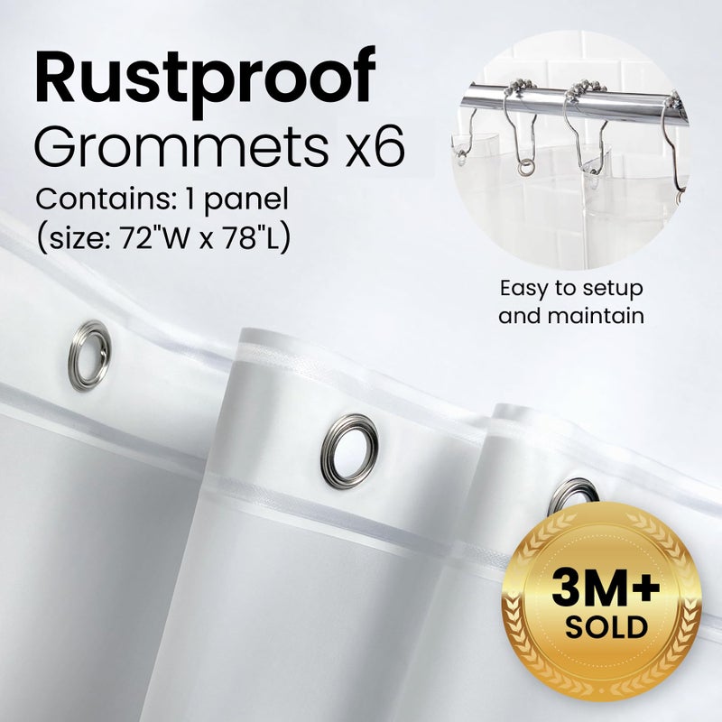 LiBa Bathroom Shower Curtain - Waterproof Plastic Shower Curtain Premium PEVA Non-Toxic Shower with Rust Proof Grommets Clear 8G Heavy Duty Bathroom Accessories 72x78 - Image 4