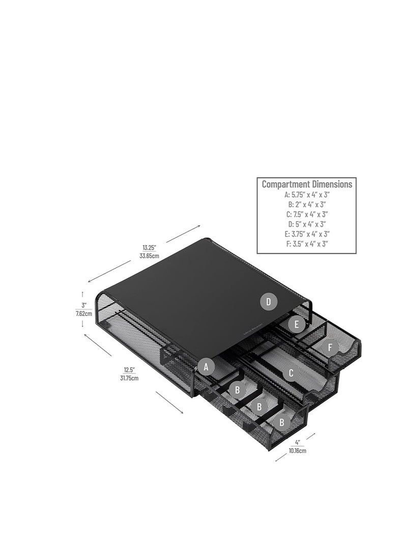 Mind Reader Monmesh-Blk Monitor Stand and Desk Organizer, Black Metal Mesh - Image 3