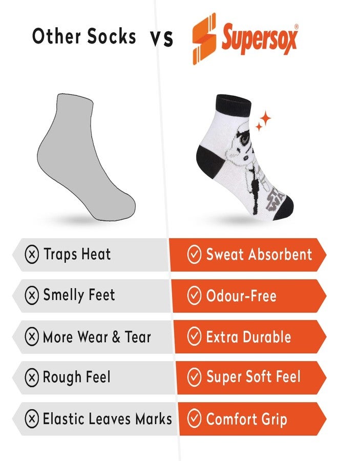 Supersox Ankle Disney Avenger Socks for Kids, Made with Breathable, Anti Odour & Moisture Absorbent Combed Cotton with a Extra Durable Welt, Ideal For All Day Wear (Pack Of 5) - Image 5