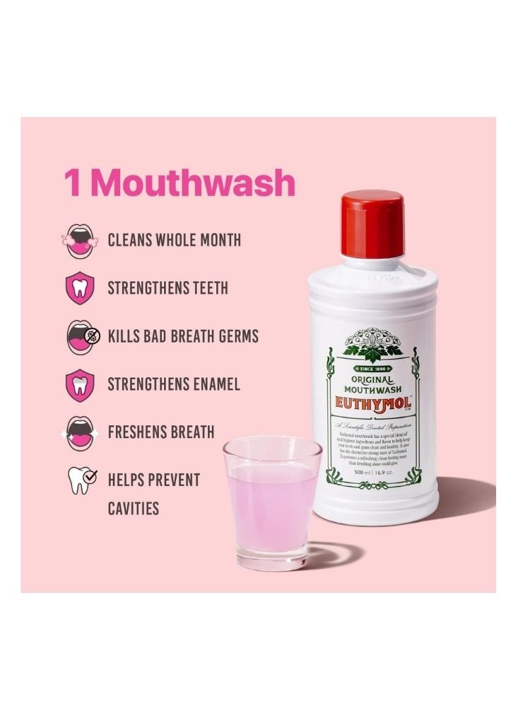 يوثيمول غسول الفم الأصلي من يوثيمول - نفس منعش، قوة مينا الأسنان وحماية من التسوس - ٥٠٠ مل - Image 2