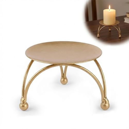 Enorme Gold Metal Candle Holder | Elegant Decorative Pillar Candle Stand for Home, Office & Table Décor | Durable, Rust-Free & Modern Design Candle Holder - (Pack of - 1) - Image 1