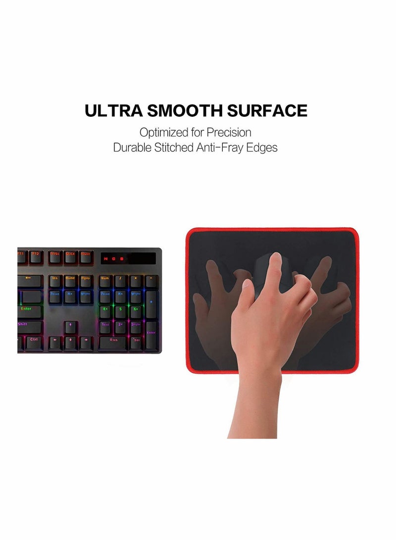 Y&D Mouse Pad, Economic Mousepad Waterproof Cloth Surface Optimized for Precision, Durable Stitched Anti-Fray Edges Black Red and Green 3 Packs Mousepad, 10 x 8.5 Inches  - Image 5